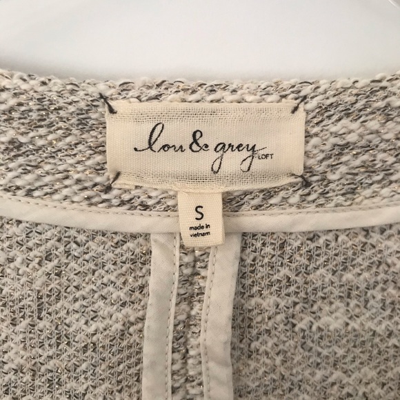 LOFT Lou & Grey Tan Shimmer Jacket Size Small - Picture 4 of 7